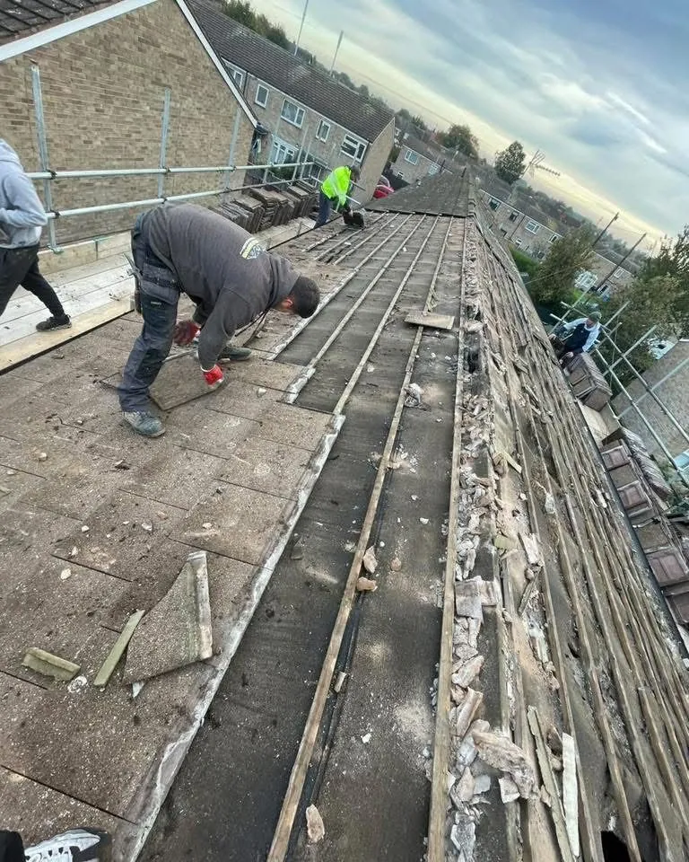 Roof strip and re-felt in progress in Axminster