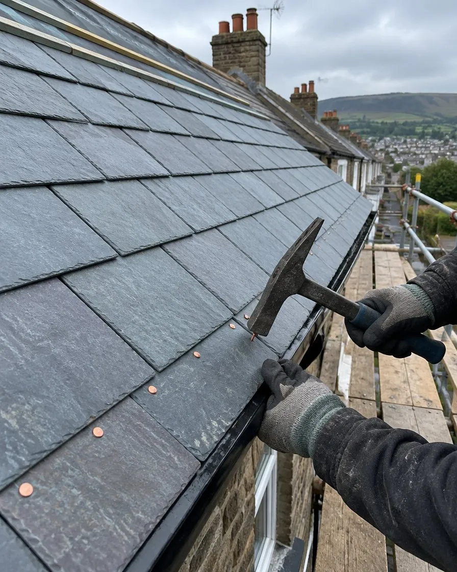 Slate roofing in Axminster